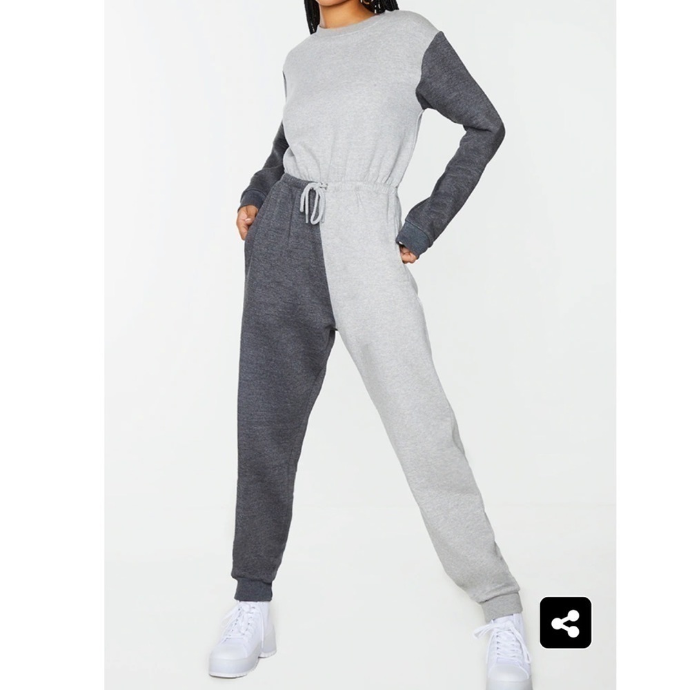 Plt Grey Colorblock Jumpsuit